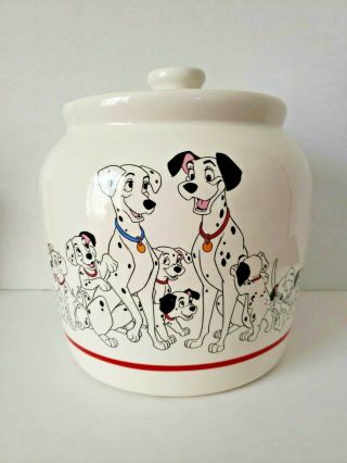Disney 101 Dalmatians Cookie Jar Treasure Craft Ceramic Treats Black White Dogs