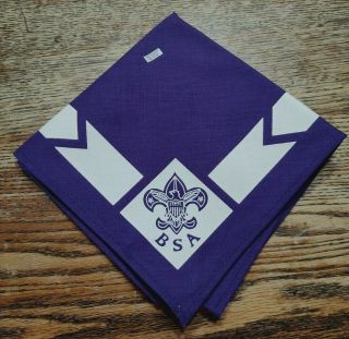 Vintage Boy Scouts Bsa Neckerchief Official Scout Uniform Purple And White Nos