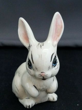 Vintage Hand Painted Ceramic Rabbit Signed Esther