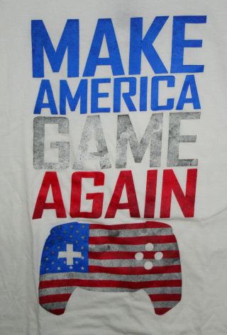 Donald Trump Spoof Video Homage Parody Make America Game Again T - Shirt Sz Lg