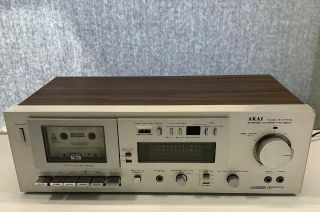 Vintage Akai Gx - M10 Stereo Cassette Deck Silver Wood