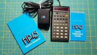 Vtg 1973 Hp 45 Hewlett Packard Calculator With Owner’s Handbook Usa