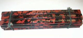 12 Pack Vintage American Pencil 587 Tortoise Shell Glass Finish Pencils