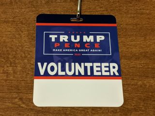 Donald Trump 2020 Official Campaign Volunteer Lanyard President With Blank Name
