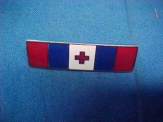 Orig Vintage American Red Cross Enameled Bar Pin