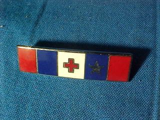 Orig Vintage American Red Cross Enameled Bar Pin W Service Star