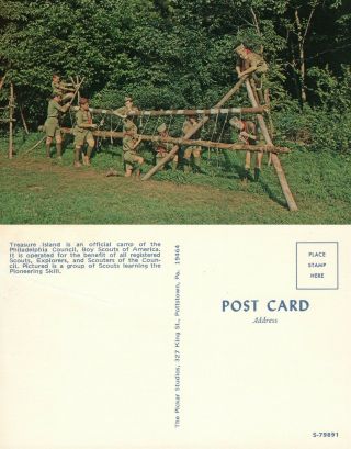 Boy Scouts Philadelphia Council Treasure Island Vintage Postcard