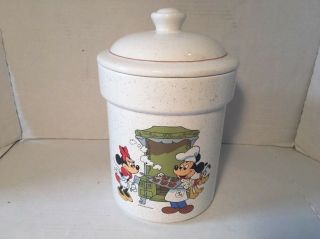 Vintage Minnie Mickey Cookie Jar Treasure Craft Walt Disney Ceramic Canister Usa
