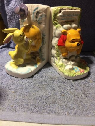 Classic Walt Disney Productions Winnie The Pooh Bookends Made In Japan