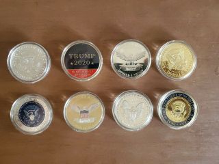 8 DIFFERENT Donald Trump 2020 Keep America Great Commemorative Coins 8 DIFFERENT 2