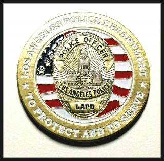 City Of Los Angeles Police Department Red White Blue Challenge Coin