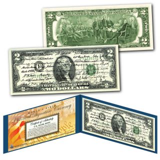 All 45 U.  S.  President Signatures Legal Tender $2 U.  S.  Bill With Display