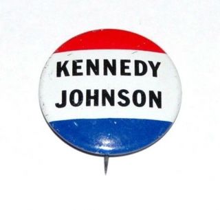1960 Jfk John Kennedy Johnson Campaign Pin Pinback Button Political Presidential