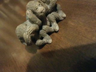 see no evil hear no evil speak no evil monkey figurines vintage ceramic/clay 2