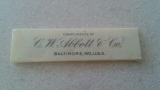 RARE VINTAGE ABBOTT ' S BITTERS ADVERTISING MUSTACHE COMB/ SAW BALTIMORE MD 1905 3