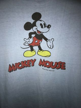 Vintage 70s 80s Disney Mickey Mouse Single Stitch T Shirt Rare Disneyland Walt