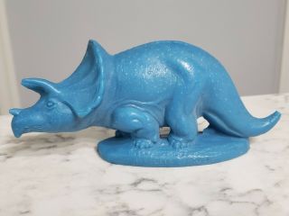 Vintage 1960s Sinclair Dinoland Mold - A - Rama Dinosaur Triceratops Blue Souvenir