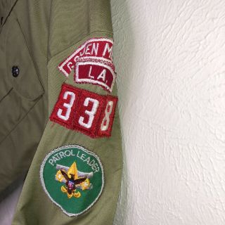 Vintage 1970 ' s BSA Eagle Scout Boy Scout Short Sleeve shirt W/ patches Size M 3