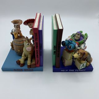 Rare Disney Pixar Toy Story 2 Bookends - Woody Jessie Buzz Book Ends