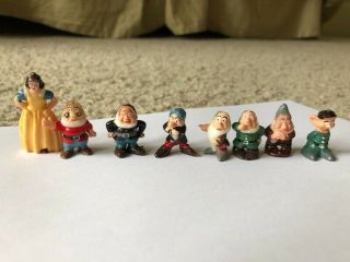Marx Disneykins Snow White And The 7 Dwarfs Plus A Few Others (hand Painted 1961)