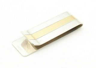 Vintage Tiffany & Co Sterling Silver 18k Yellow Gold Money Clip Contemporary