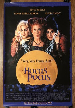Hocus Pocus 1993 Vhs Release Promo Poster 27x40 " Rolled Vtg 90s Disney