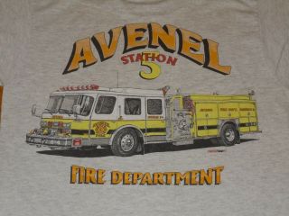 Avenel Fire Department Station 5 Jersey Nj Shirt Vintage Mens Medium Gray