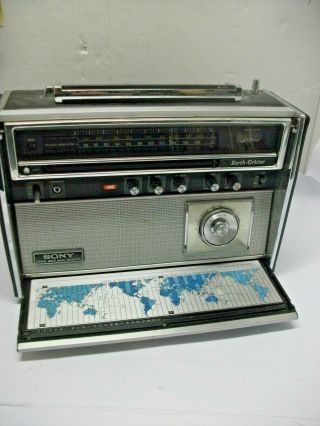 Vintage Sony Crf - 5090 Shortwave Radio 9 Band Am/fm Sw World Receiver Earth Orbit
