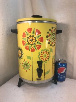 Vtg 60 - 70’s Hippie Retro Flower Child West Bend 30 Cup Percolating Coffee Maker