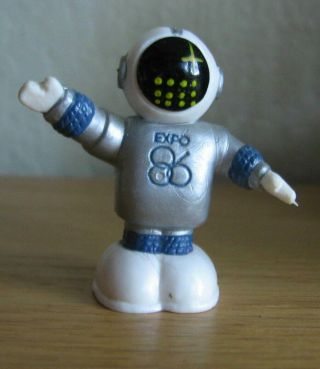 Vintage 1983 Expo 86 Ernie Pvc Figure Miniature Robot Astronaut Vancouver