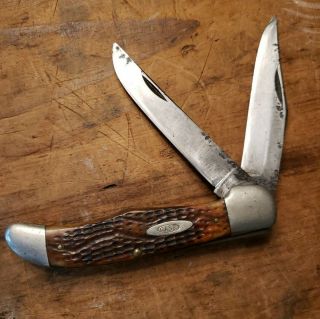 Vintage Case Xx 6265 Sab Folding Hunter Knife 2 Blade Pocketknife