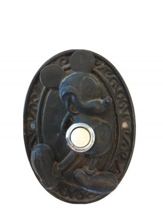 Disney Mickey Mouse Doorbell Plate Black Cast Iron Cover Door Bell Home Deco