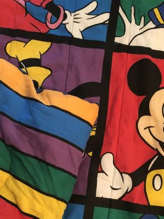Vintage Disney Mickey Mouse Twin Comforter Donald Duck Goofy Minnie Rainbow 2