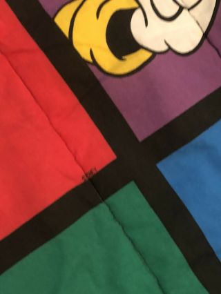 Vintage Disney Mickey Mouse Twin Comforter Donald Duck Goofy Minnie Rainbow 3