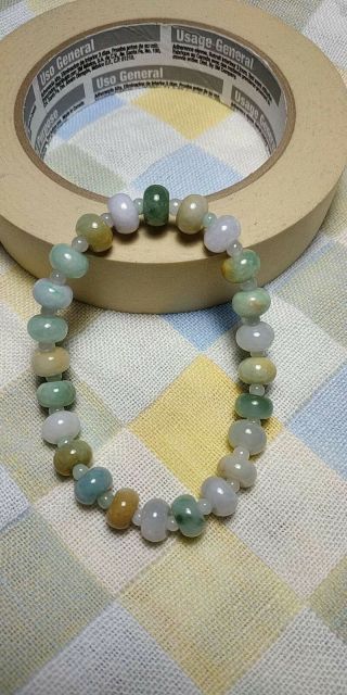 Grade A 100 Natural Burmese Jadeite Jade Beaded Bracelet A 1 Color