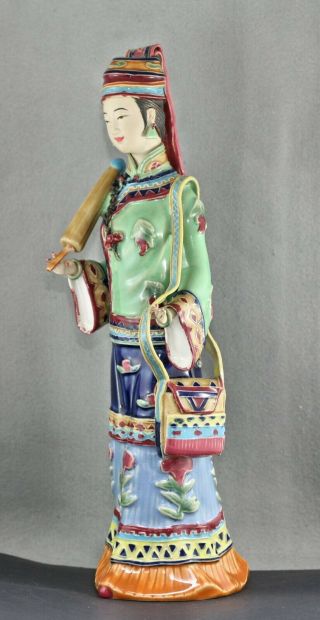 Exquisite Vintage Chinese One Of A Kind Handmade Porcelain Statue Signed C1970s