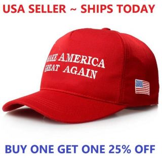 Red Maga Make America Great Again President Donald Trump Hat Cap Embroidered Usa