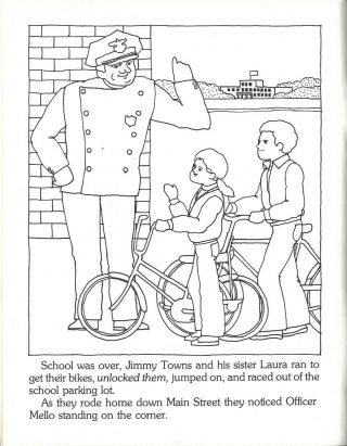 Vintage 1970 ' s Officer Mello ' s Undercover Cops Coloring Book,  Bedford,  Mass. 3