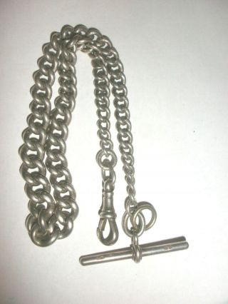 Vintage English Hardy Brothers Sterling Silver Chain For Your Pocket Watch T Bar