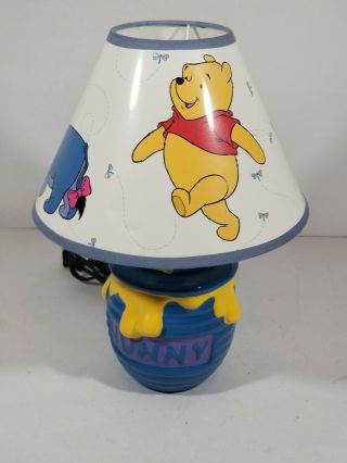 Vintage Disney Winnie The Pooh Hunny Pot Lamp With Shade And
