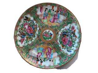 Antique Porcelain Chinese Famille Rose Medallion Plate 8.  3 Inches Birds
