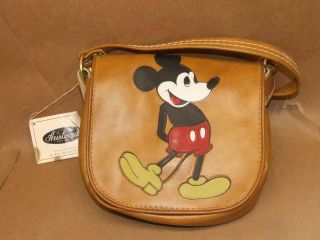 Vtg 50s Walt Disney Productions Mickey Mouse Aristocrat 5th Ave Vinyl Purse Tags