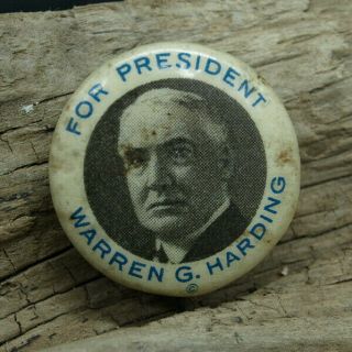 Warren G.  Harding For President Campaign Pinback Button (d3)