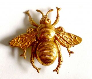 A Vintage 1940s Joseff Of Hollywood Designer Gold Plated Bee Brooch