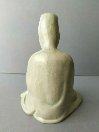Vintage Chinese Crackle Celadon Pottery Figurine. 2