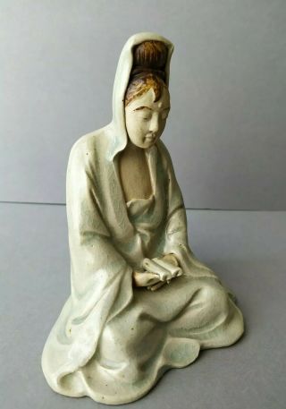 Vintage Chinese Crackle Celadon Pottery Figurine. 3