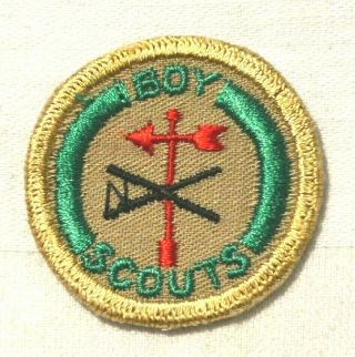 Boy Scout Weatherman (redesign) Proficiency Award Badge Tan Cloth Troop Large