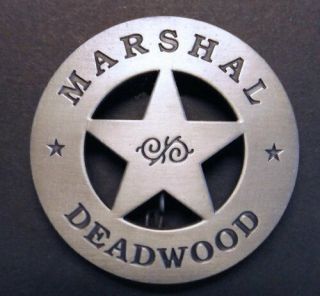 Deadwood Marshal Badge,  silver,  Old West,  Western,  Con Stapleton 2