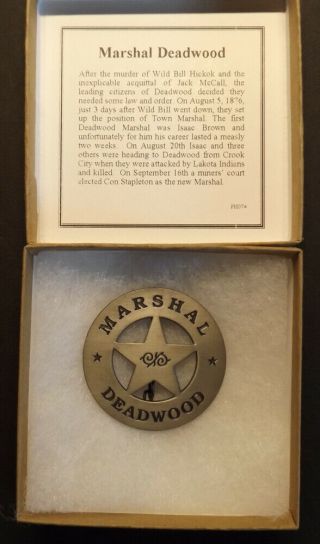 Deadwood Marshal Badge,  silver,  Old West,  Western,  Con Stapleton 3