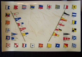 VINTAGE YACHTING CLASSIC MID - CENTURY STYLE BAR COCKTAIL TRAY WITH FLAGS ETC 2